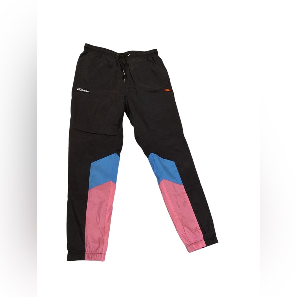 Ellesse Mens Jose Nylon track pants elastic/draw string waist colorblock size Sm